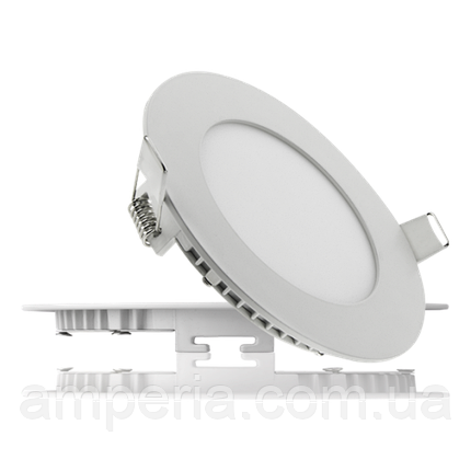 Євросвітильник LED-R-120-6 6 Вт 4200К круг Вбудований 120 мм, фото 2