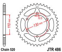 Мотозвезда задня JTR486.42  KAWASAKI ER5, EX, GPX, GPZ500, KR, NINJA, Z, ZR, ZZR
