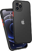 Протиударний матовий чохол для iPhone 11 Pro Max чорний бампер