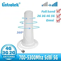 Lintratek 2G 3G 4G 5G 360° Антенна с круговой диаграммой направленности. Частоты 700-5300Mhz