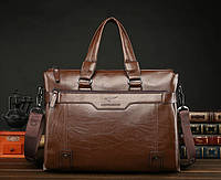 Чоловічий портфель для документів А4 діловий Чоловіча сумка для документів формат А4 офісна Світло-коричневий Salex
