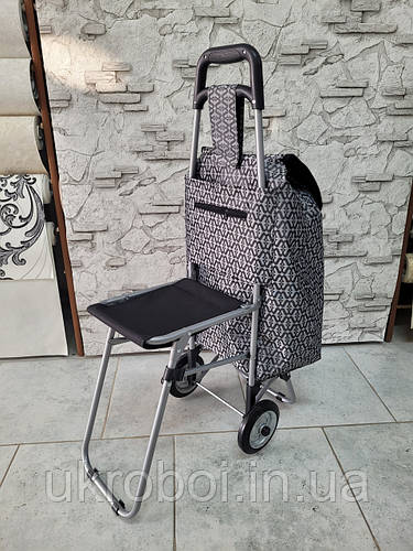 Хозяйственная сумка на металлических колесиках, кравчучка со стульчиком ...