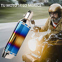 Прямоточный мото глушитель прямоток диаметр 38/51 мм Akrapovic модель Carbon / 
 (370*105мм)