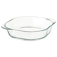 ІКЕА FOLJSAM Жароміцний посуд, безбарвне скло, 24,5х24,5 см 50311269