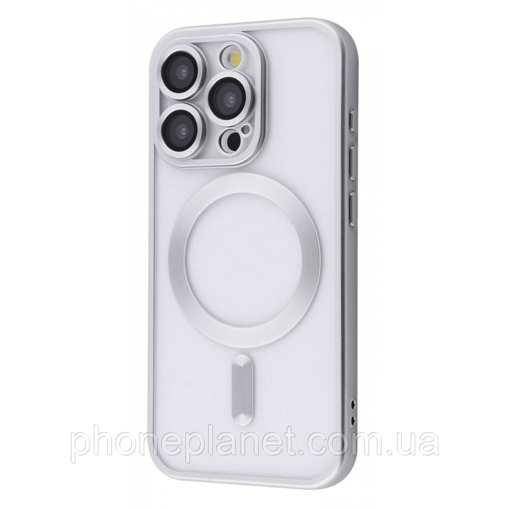 Чехол Metal Matte Case with MagSafe iPhone 15 Pro Max white titanium