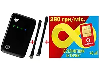 Модем/роутер USB WI-FI 3G/4G LTE ZTE MF910V+2 антена 4 db+Безлімітний стартовий пакет Водафон інтернет