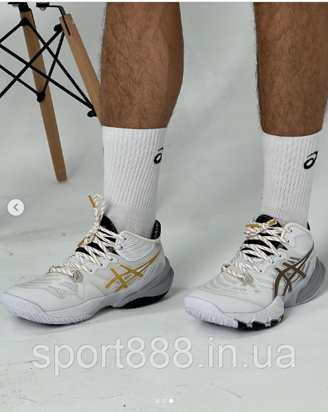 ASICS RISE ホワイト/ゴールド Волейбольные кроссовки Asics Metarise Tokyo белые с золотым