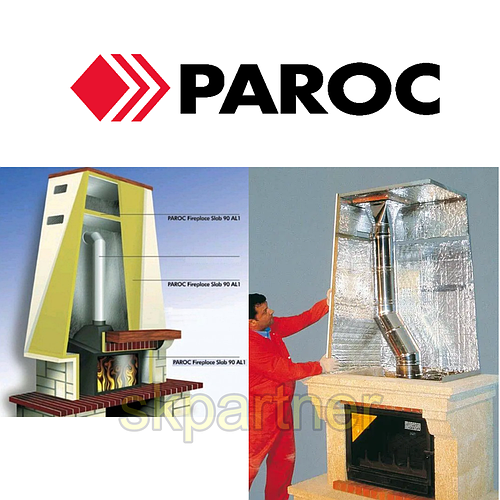 Базальтовый утеплитель с фольгированным покрытием для камина Paroc ...