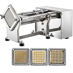 Электрическая картофелерезка машина для нарезки картофеля фри и овощей бруском VEVOR MPC-01E ножи 6-9-13мм