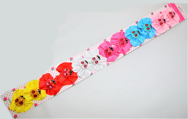 Дитячі резинки для волосся "Божа корівка", ЦІНА ЗА УП. 12ШТ, на планш. 40*10см (12шт), фото 1