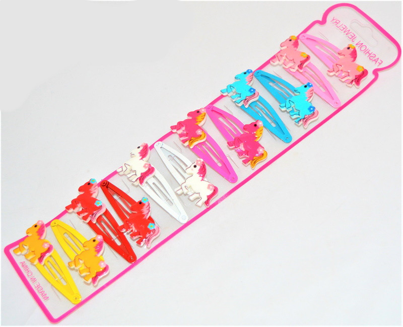 Дитячій затиск для волосся "Єдиноріг", ЦІНА ЗА УП. 10ШТ, на планш. 26*6 см (10 шт.), фото 1