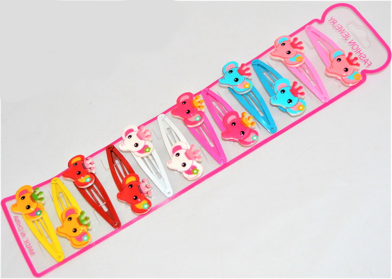 Дитячій затиск для волосся "Слоники", ЦІНА ЗА УП. 10ШТ, на планш. 26*6 см (10 шт.), фото 1