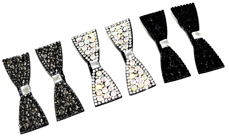 Затиск для волосся "Бантик чорний", ЦІНА ЗА УП. 6ШТ, на планш. 19*8 см (6 шт.), фото 1