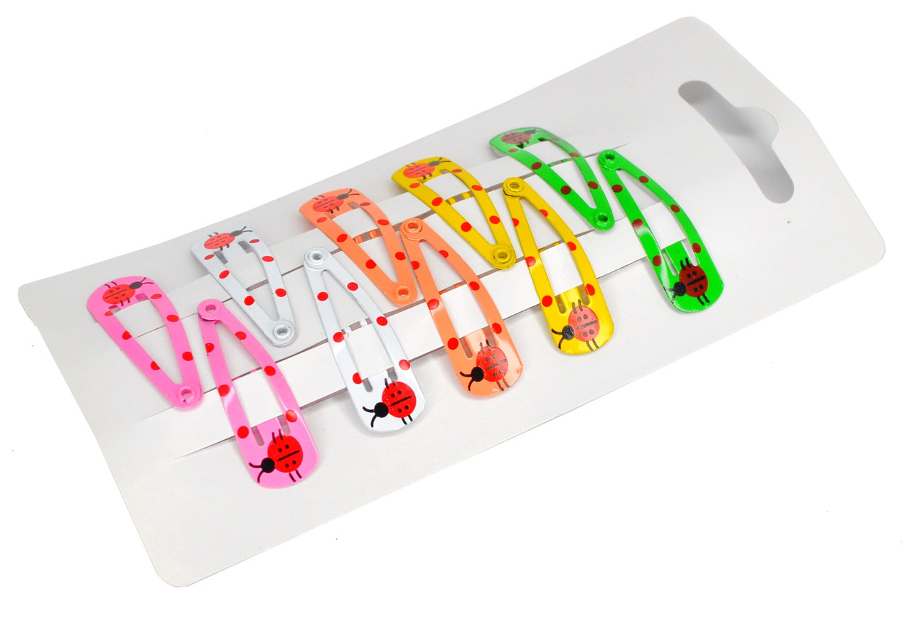 Затиск для волосся "Букашки", ЦІНА ЗА УП. 10ШТ, на планш. 13*6 см (10 шт.), фото 1