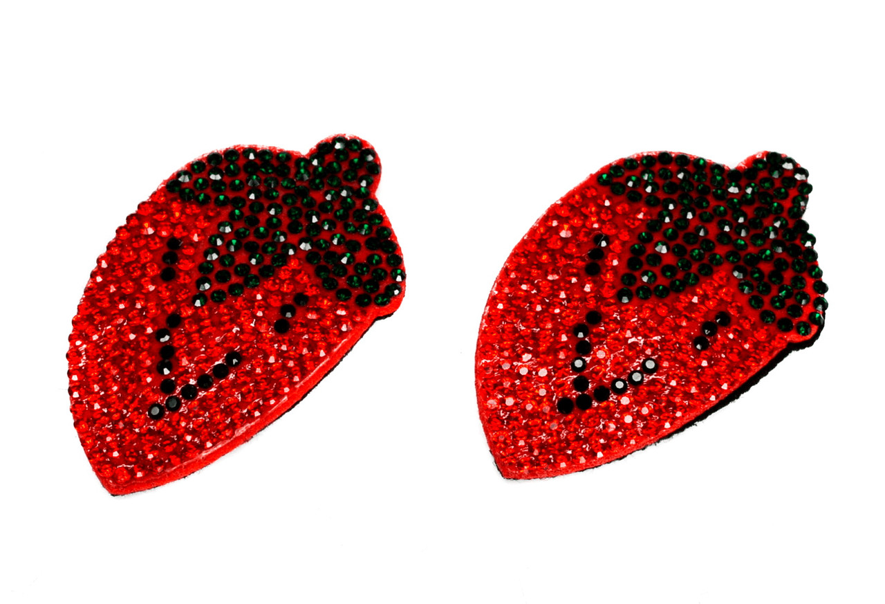 Затиск для волосся "Полуниця в камінцях", ЦІНА ЗА УП. 2ШТ, в пак. 10*5см (2 шт.), фото 1