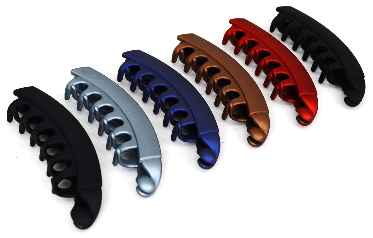 Затиск-банан для волосся матовий "Медуза", ЦІНА ЗА УП. 6ШТ, в пак. 15*15 см (6 шт.), фото 1