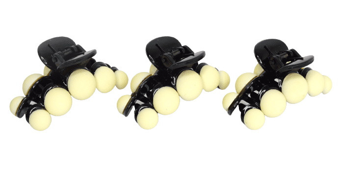 Краб для волосся дуга чорна, ЦЕНА ЗА УП. 3ШТ, в пак. 10*8 см (3 шт.), фото 1