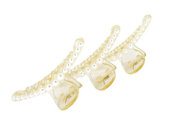 Краб для волосся з перлинами великий, ЦІНА ЗА УП. 6ШТ, в пак. 30*13см (6шт), фото 1