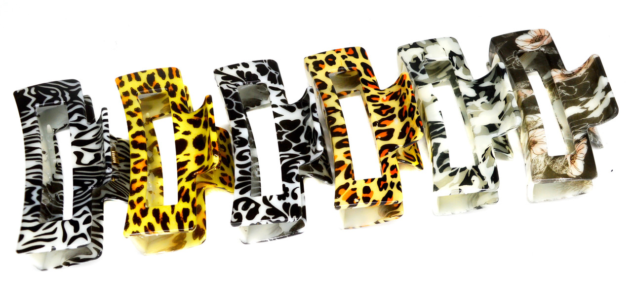 Краб для волосся леопард, ЦІНА ЗА УП. 6ШТ, в пак. 32*12см (6 шт.), фото 1