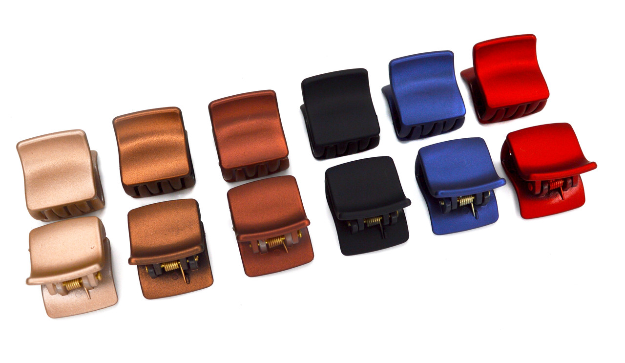 Краб для волосся міні (квадрат), ЦЕНА ЗА УП. 12ШТ, в пак. 25*10см (12шт), фото 1