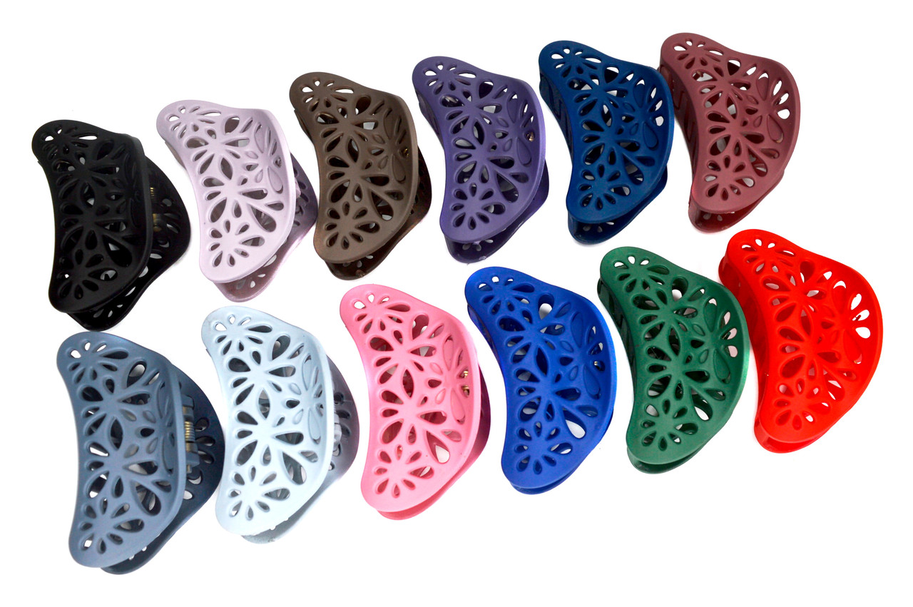 Краб для волосся матовий М-12, ЦІНА ЗА УП. 12ШТ, в пак. 22*7 см (12 шт.), фото 1