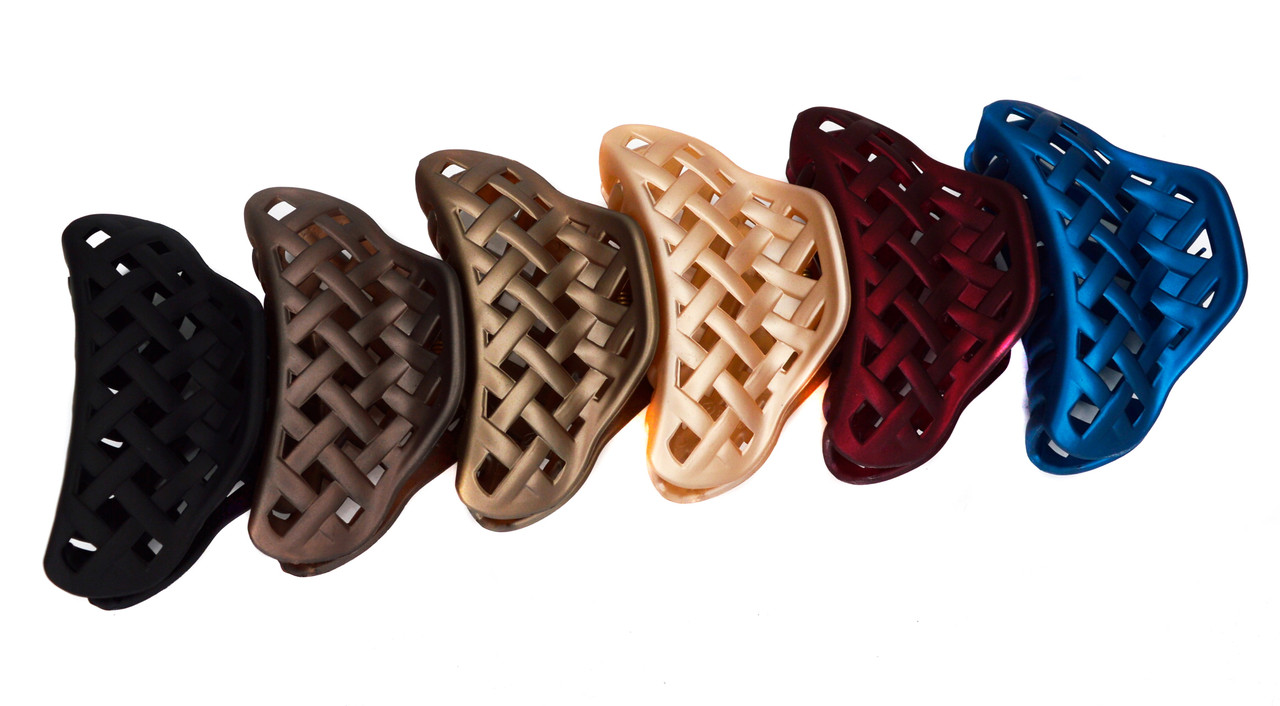 Краб для волосся матовий плетіння, ЦІНА ЗА УП. 6ШТ, в пак. 32*12см (6 шт.), фото 1