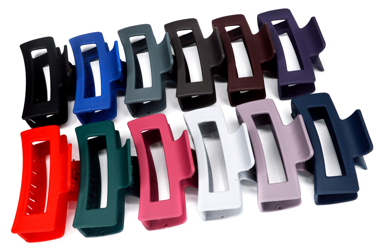 Краб для волосся матовий різнокольоровий, ЦІНА ЗА УП. 6ШТ, 28*10см (12шт), фото 1