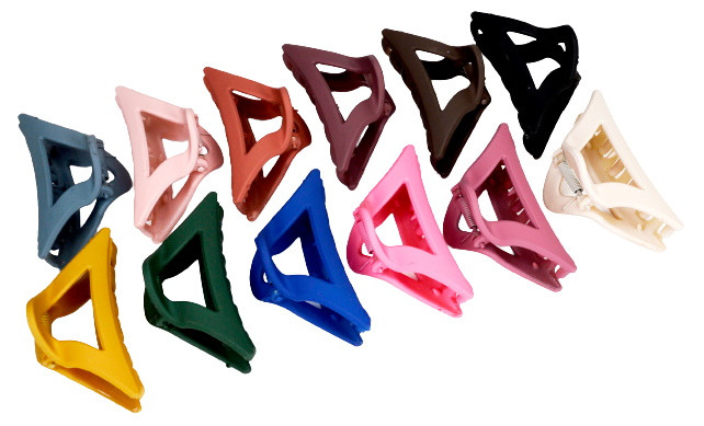 Краб для волосся матовий трикутник, ЦІНА ЗА УП. 6ШТ, в пак. 20*9 см (12 шт.), фото 1