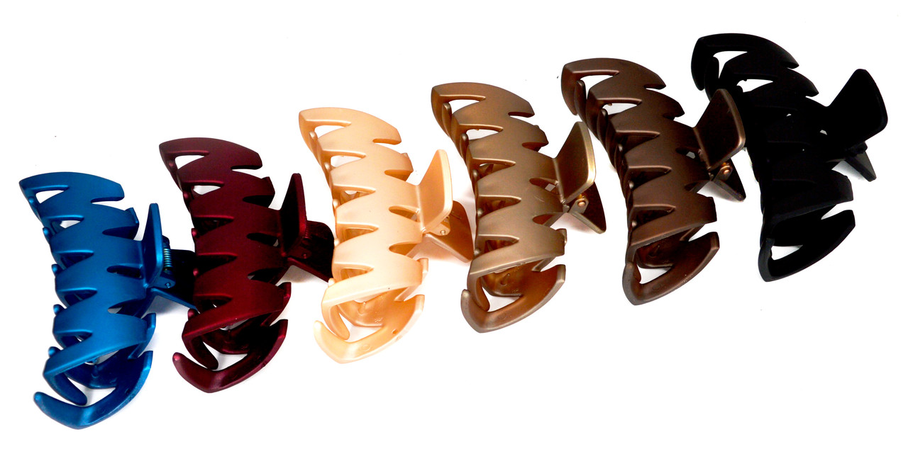 Краб для волосся матовий-22, ЦІНА ЗА УП. 6ШТ, в пак. 30*12см (6 шт.), фото 1