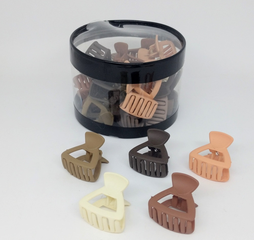 Краб для волосся матовий-S-15, ЦІНА ЗА УП. 24ШТ, в кор. 12*8 см (24 шт.), фото 1