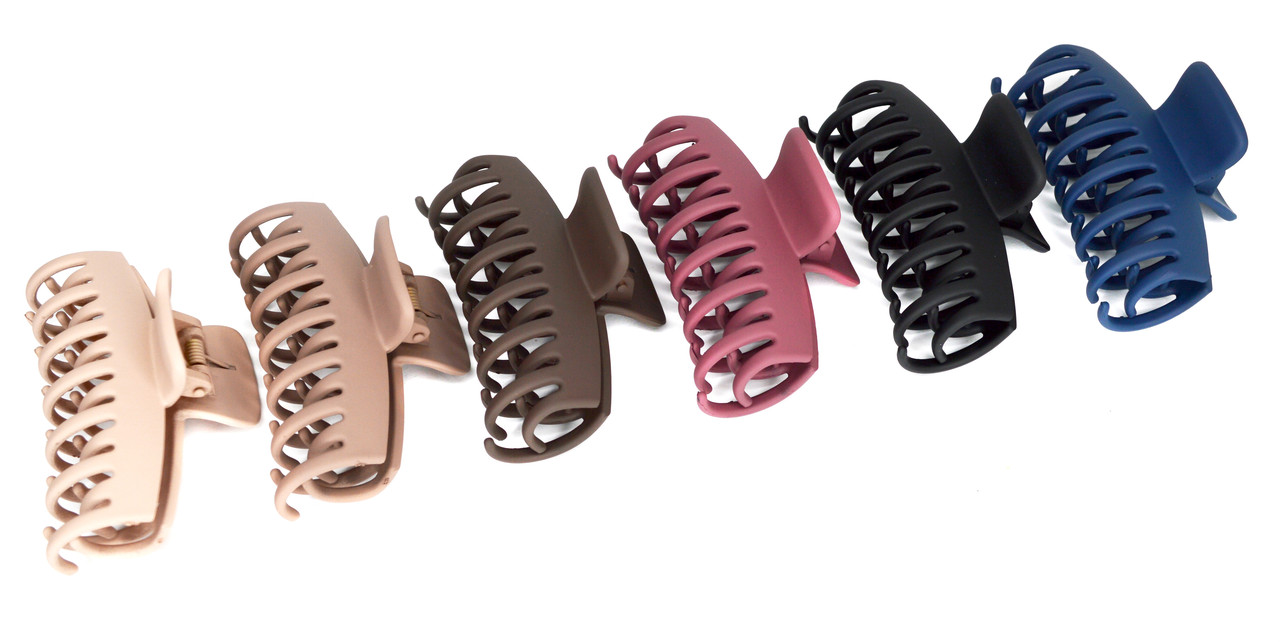 Краб для волосся подвійний матовий, ЦІНА ЗА УП. 6ШТ, в пак. 32*12см (6 шт.), фото 1