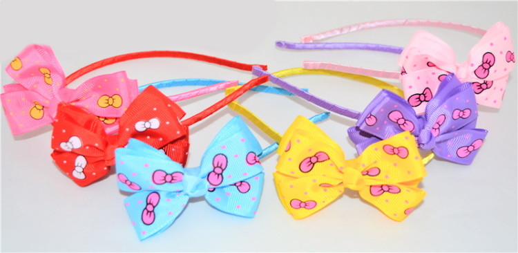 Обідок для волосся "Бантики", ЦІНА ЗА УП. 6ШТ, в пак. 20*15см (6 шт.), фото 1