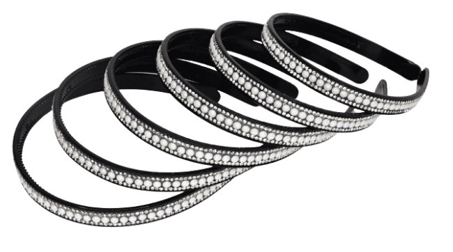 Обідок для волосся з намистинами та стразами, ЦІНА ЗА УП. 6ШТ, в пак. 20*15см (6шт), фото 1