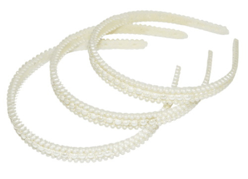 Обідок для волосся "Молочний", ЦІНА ЗА УП. 12ШТ, в пак. 30*17 см (12 шт.), фото 1