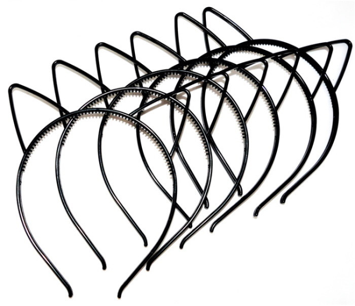 Обідок для волосся Вушка чорні new, ЦІНА ЗА УП. 12ШТ, в пак. 30*17см (12 шт.), фото 1