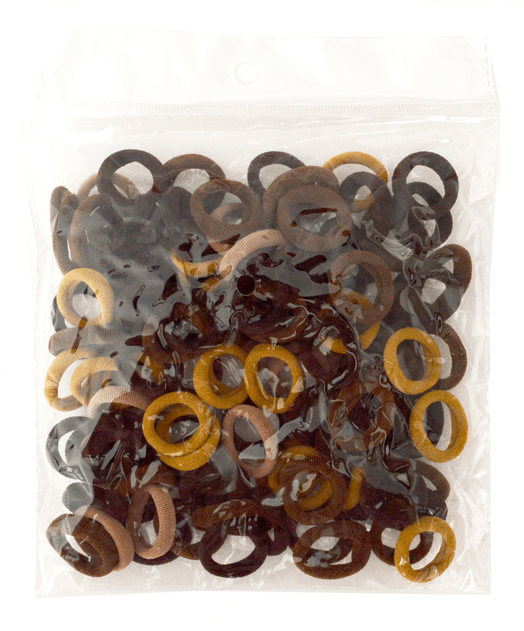 Резинки для волосся мікрофібра коричневі-4, ЦІНА ЗА УП. 100ШТ, в пак. 20*15см (100 шт.), фото 1