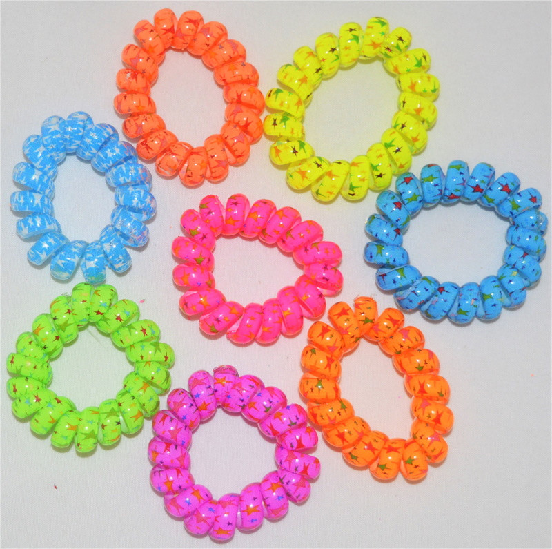 Резинка для волосся яркі зірочки, ЦІНА ЗА УП. 20ШТ, в пак. 18*10 см (20 шт.), фото 1