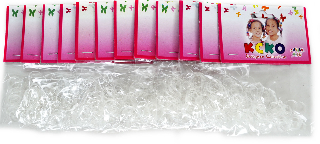 Силіконові резинки міні прозорі, в пак. 10*8см (12 пак), фото 1