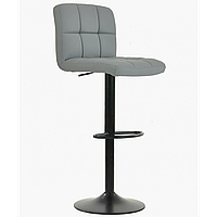 1 Барный стул для барной стойки с спинкой Bonro B-0106 на черной основе на кухню кресло барное экокожа серый