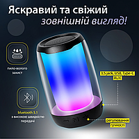 Портативний бумбокс Колонка Pulse 4 mini BT/TF/FM/TWS/AUX/USB з підсвічуванням 5 Вт Колонка Pulse 4