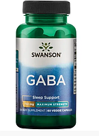 Swanson Maximum Strength GABA, 750 мг. 60 кап( габа аміномасляна кислота)