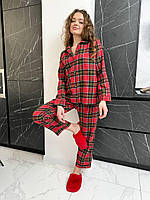 Стильні жіночі піжами в клітинку. Нічний одяг комплекти. Жіночий модний домашній костюм., фото 5