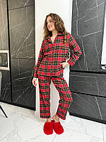Стильні жіночі піжами в клітинку. Нічний одяг комплекти. Жіночий модний домашній костюм., фото 6