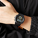 Чоловічий спортивний наручний годинник Skmei 1881 (Чорний із золотистим і білим циферблатом), фото 8