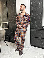 Модні чоловічі піжами в клітинку. Одяг для сну для чоловіків. Домашній спальний комплект., фото 2