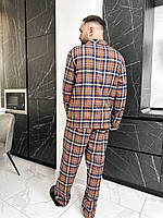Модні чоловічі піжами в клітинку. Одяг для сну для чоловіків. Домашній спальний комплект., фото 6