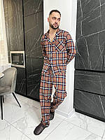 Модні чоловічі піжами в клітинку. Одяг для сну для чоловіків. Домашній спальний комплект., фото 5