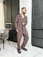 Модні чоловічі піжами в клітинку. Одяг для сну для чоловіків. Домашній спальний комплект., фото 8
