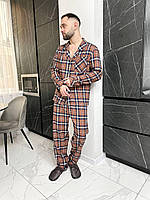 Модні чоловічі піжами в клітинку. Одяг для сну для чоловіків. Домашній спальний комплект., фото 9