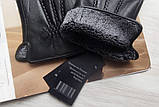 Чоловічі шкіряні рукавички підкладка махра, Румунія, фото 3